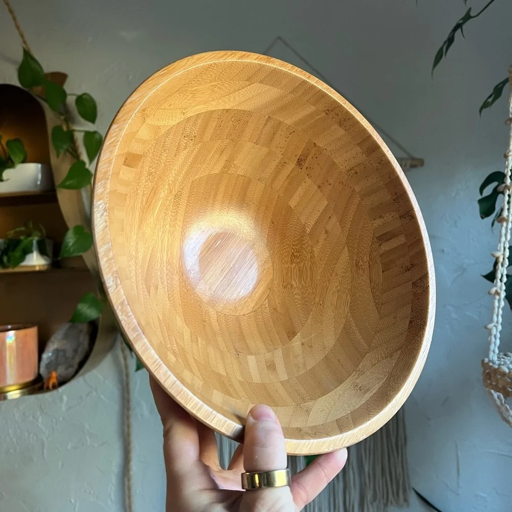 IKEA GRÖNSAKER Serving bowl, Bamboo Wooden Bowl Serving/Mixing Bowl